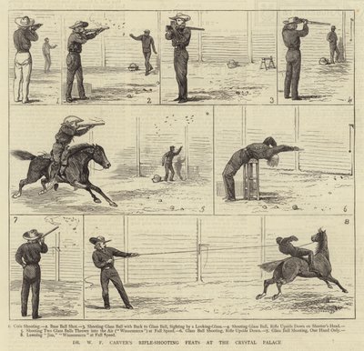 Dr. W F. Carvers præstationer med riffelskydning i Crystal Palace af Alfred Chantrey Corbould